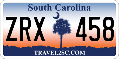 SC license plate ZRX458