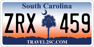 SC license plate ZRX459