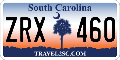 SC license plate ZRX460