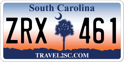 SC license plate ZRX461