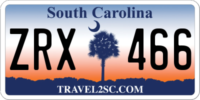 SC license plate ZRX466