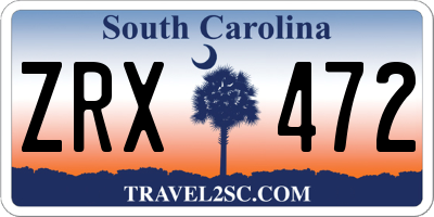 SC license plate ZRX472