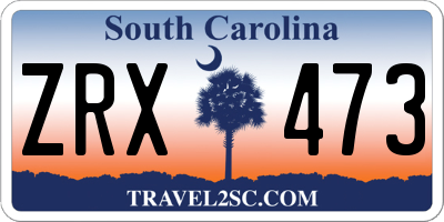 SC license plate ZRX473