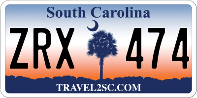 SC license plate ZRX474