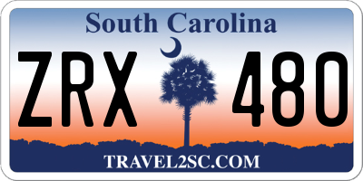 SC license plate ZRX480