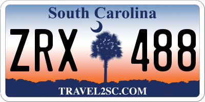 SC license plate ZRX488