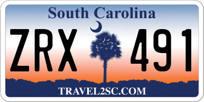 SC license plate ZRX491