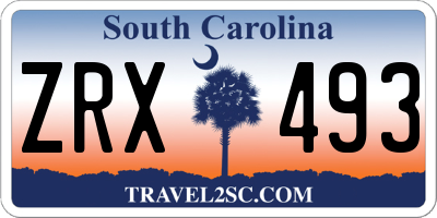 SC license plate ZRX493