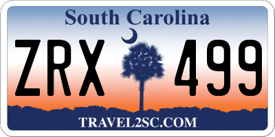 SC license plate ZRX499