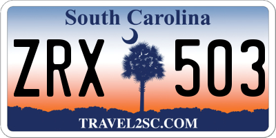 SC license plate ZRX503