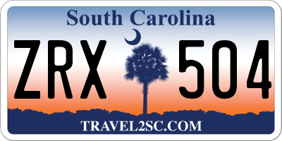 SC license plate ZRX504