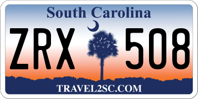 SC license plate ZRX508