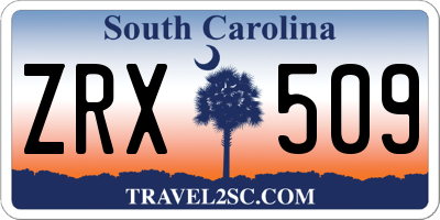SC license plate ZRX509