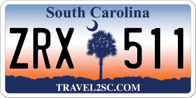 SC license plate ZRX511