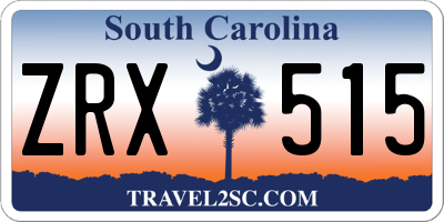 SC license plate ZRX515