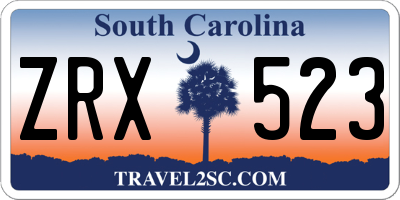 SC license plate ZRX523