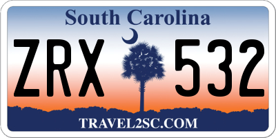 SC license plate ZRX532