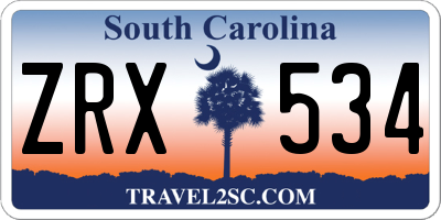 SC license plate ZRX534
