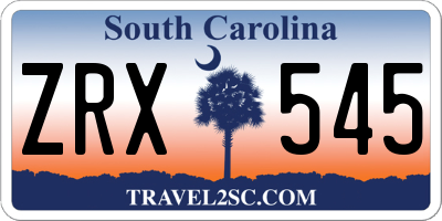 SC license plate ZRX545