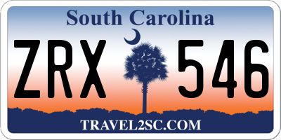 SC license plate ZRX546