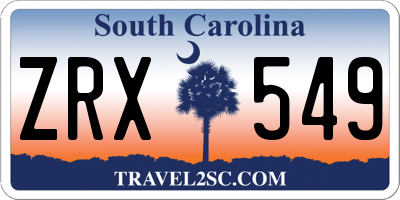 SC license plate ZRX549