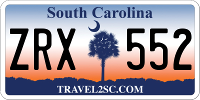 SC license plate ZRX552