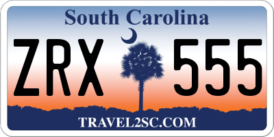 SC license plate ZRX555