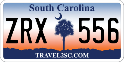 SC license plate ZRX556