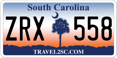 SC license plate ZRX558
