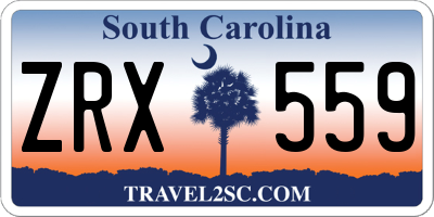 SC license plate ZRX559