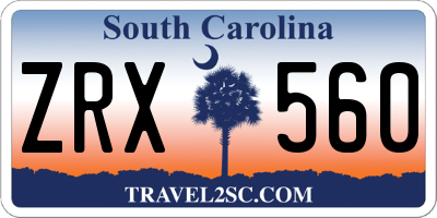 SC license plate ZRX560