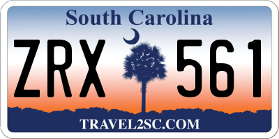 SC license plate ZRX561