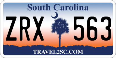 SC license plate ZRX563