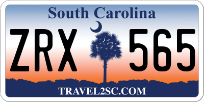 SC license plate ZRX565