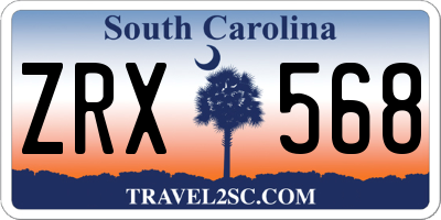 SC license plate ZRX568