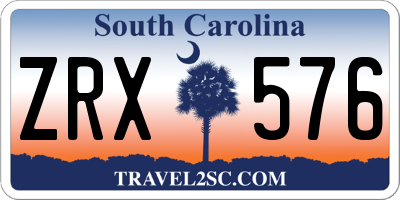 SC license plate ZRX576