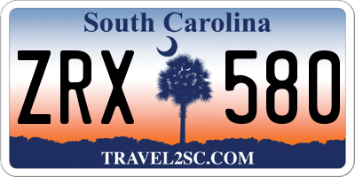 SC license plate ZRX580