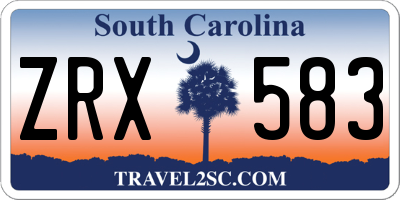 SC license plate ZRX583
