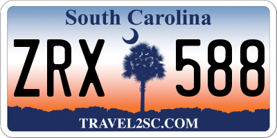 SC license plate ZRX588