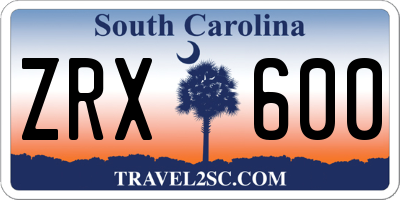 SC license plate ZRX600