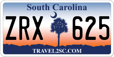 SC license plate ZRX625