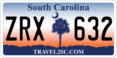SC license plate ZRX632