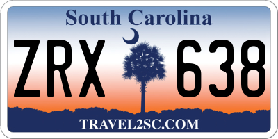 SC license plate ZRX638