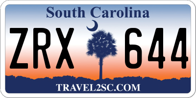 SC license plate ZRX644