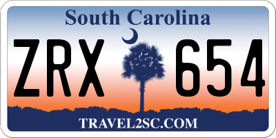 SC license plate ZRX654