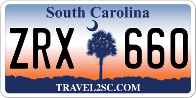 SC license plate ZRX660