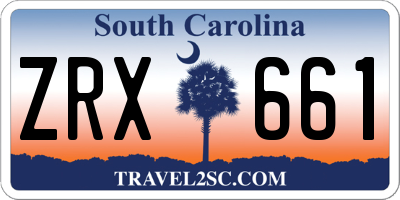 SC license plate ZRX661