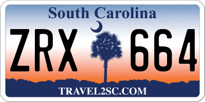 SC license plate ZRX664