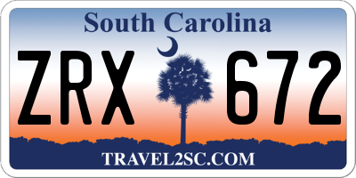SC license plate ZRX672