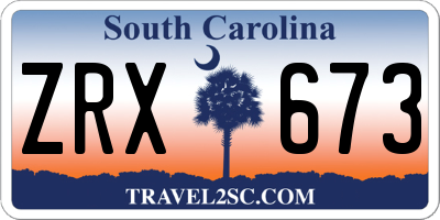 SC license plate ZRX673